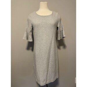 TAHARI Gray Waffle Knit Sheath Dress, Size 8 (US), 12 (UK)